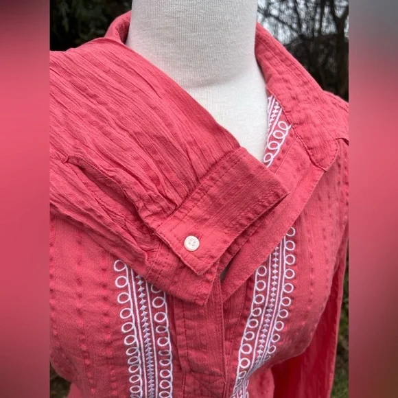 Tommy Hilfiger Coral 🌺 Tunic Top with Lace Detail - Picture 4 of 6